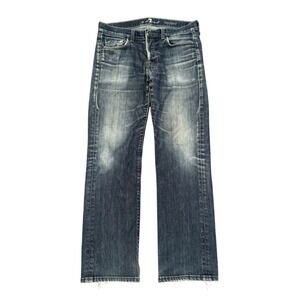 7 For All Mankind Standard Mens Jeans Dark Wash Button Fly Straight Leg Size 32